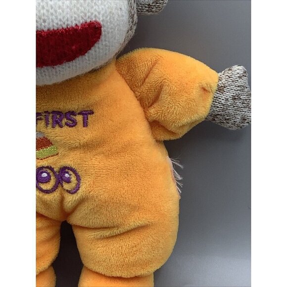 Baby Starters My First Boo Halloween Sock Monkey Plush Rattle Toy Infant 9” inch - Picture 4 of 10